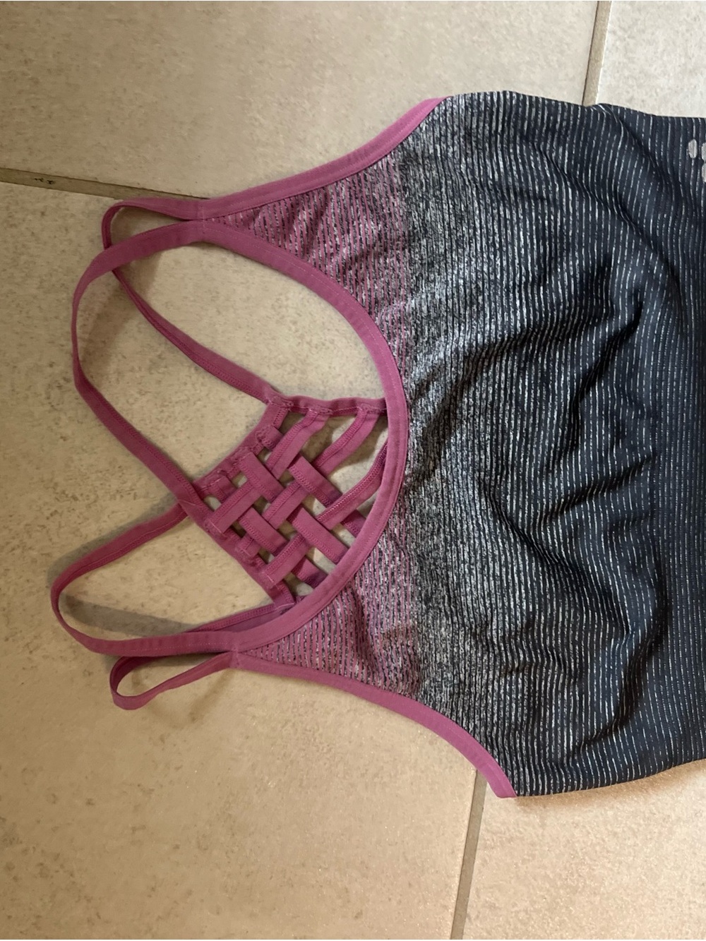 bcg Purple Ombre Strappy Back Sports Bra